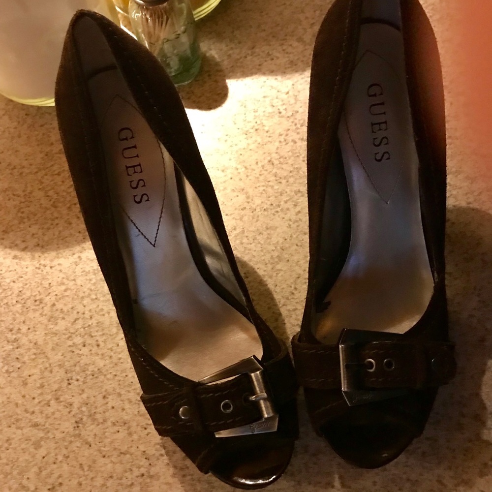 Guess Chocolate Brown Heels 8M